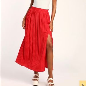 Lulu’s red high waisted skirt